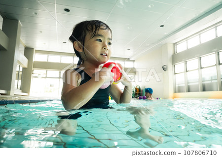 4 year old in the pool 107806710