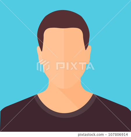 Male profile icon portrait avatar flat style design vector illustration on blue background 107806914