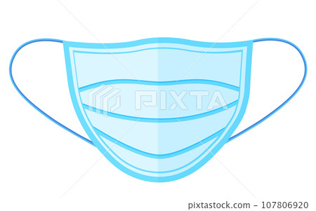 Breathing medical respiratory face doctor mask in front view. Flat cartoon style vector illustration icon isolated on white background. Breathing medical respiratory face doctor mask in front view. Flat cartoon style vector illustration icon isolated on white background. 107806920