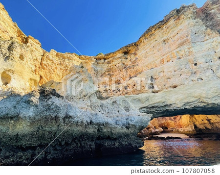 Beautiful view of Benagil Cave in Carvoeiro Algarve Portugal 107807058