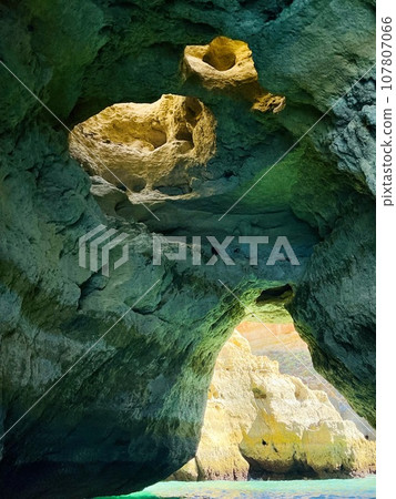 Beautiful view of Benagil Cave in Carvoeiro Algarve Portugal 107807066