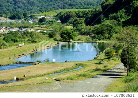 summer fishing pond summer fishing pond 107808621