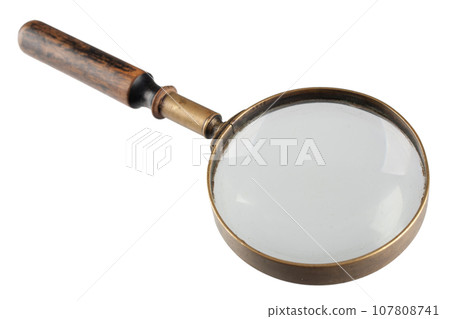 Retro vintage magnifying glass Retro vintage magnifying glass 107808741
