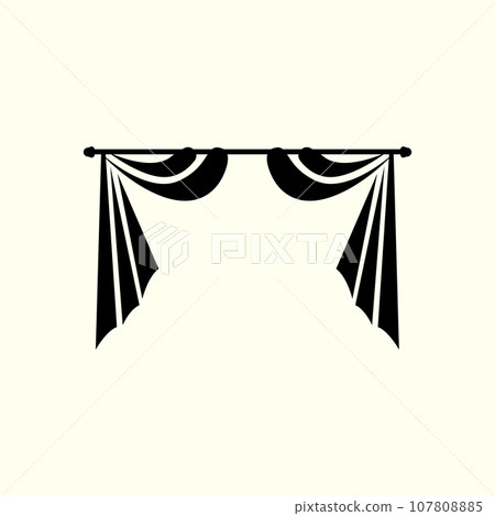 Home And Exhibition Curtain Logo Design, Building Decoration Vector Illustration 107808885