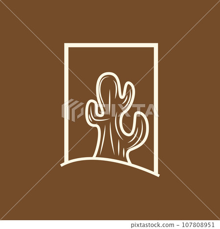 Cactus Logo, Simple Line Cactus Design, Green Plant Vector, Icon, Symbol, Illustration Cactus Logo, Simple Line Cactus Design, Green Plant Vector, Icon, Symbol, Illustration 107808951