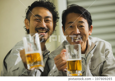 Workers toasting Workers toasting 107809265