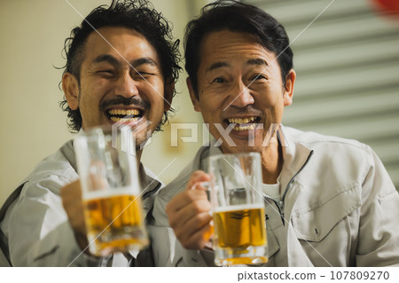 Workers toasting Workers toasting 107809270
