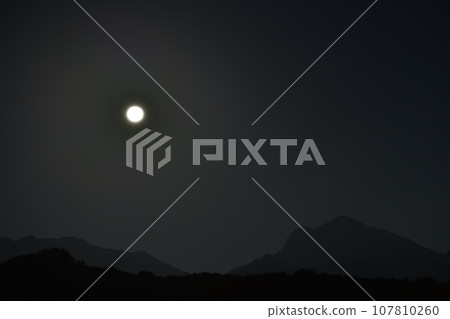 Small Mochimozuki in September over Mt. Kaikomagatake in the Southern Alps, Takegawa-cho, Hokuto City 107810260