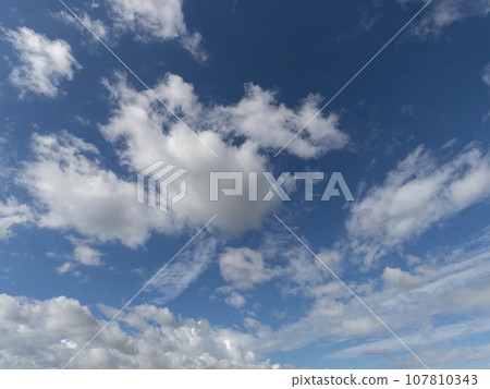 Blue sky and white cloud background material 107810343