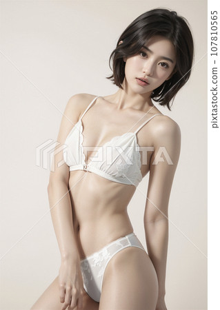 Portrait of a woman in sexy underwear (AI generated image) 107810565