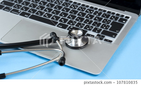 Stethoscope and computer medical image 107810835