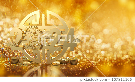 2024 The Year of Dragon Chinese new year 3d rendering. 2024 The Year of Dragon Chinese new year 3d rendering. 107811166