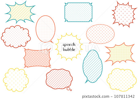 Simple speech bubble set Simple speech bubble set 107811342