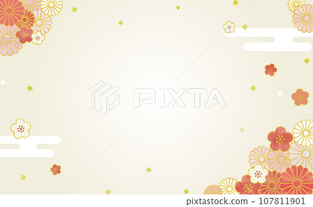 日式水彩風格插畫背景素材 107811901