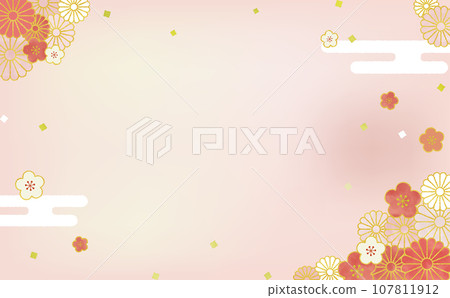 日式水彩風格插畫背景素材 日式水彩風格插畫背景素材 107811912