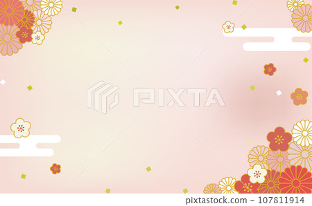 Japanese style background illustration material Japanese style background illustration material 107811914