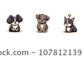 cute dogs in different angles, vector illustration cute dogs in different angles, vector illustration 107812139