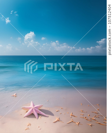 沙灘上躺著柔和的彩色貝殼 107812404