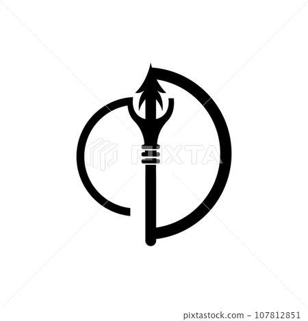 Arrowhead Spear Logo, Arrow Hunting Hipster Weapon Design, Vector Illustration Template 107812851