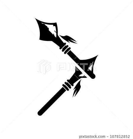 Arrowhead Spear Logo, Arrow Hunting Hipster Weapon Design, Vector Illustration Template 107812852