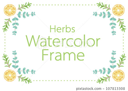 Illustration frame of herbs and plants used for aroma. vector material 107813308