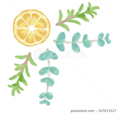 An illustration corner of herbs used for aroma. You can make a frame. vector material 107813327
