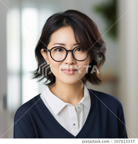 Career woman wearing glasses AI generated 107813337