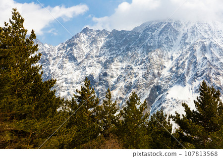 Rocky landscape of Greater Caucasus mountains on sunny spring day Rocky landscape of Greater Caucasus mountains on sunny spring day 107813568