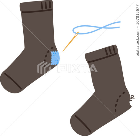 Socks repaired by darning Socks repaired by darning 107813677
