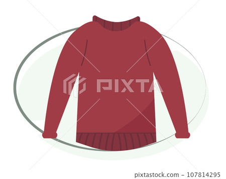 紅色毛衣。冬季時尚。向量圖 紅色毛衣。冬季時尚。向量圖 107814295