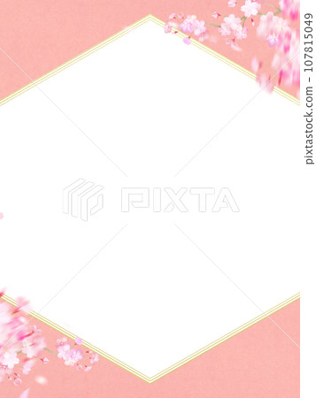 Japanese paper and cherry blossom frame material 107815049