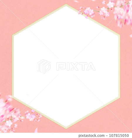 Japanese paper and cherry blossom frame material 107815050