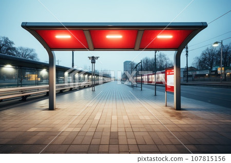 Station poster billboard photograpy style, advertising bilboard. Generative AI 107815156
