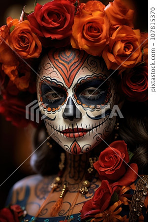 People celebrate the Day of the Dead. Generative AI 107815370