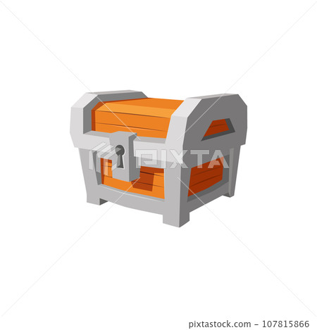 Closed treasure chest with big keyhole flat style, vector illustration Closed treasure chest with big keyhole flat style, vector illustration 107815866