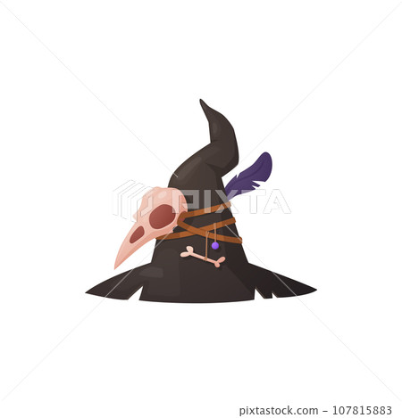 Witch hat, vector cartoon illustration isolated on white background Witch hat, vector cartoon illustration isolated on white background 107815883