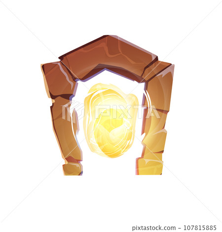 Yellow magic portal flat style, vector illustration Yellow magic portal flat style, vector illustration 107815885