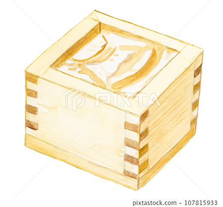 Hand-painted watercolor sake illustration 107815933