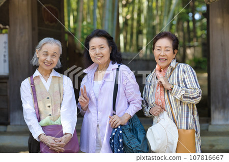 Senior women who enjoy sightseeing 107816667
