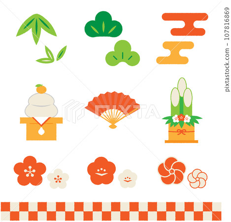 New Year cute illustration material New Year cute illustration material 107816869
