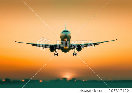 Passenger Airplane Flying with beautiful sky Passenger Airplane Flying with beautiful sky 107817120
