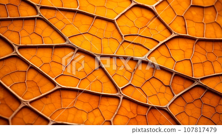 Close up texture leaf structure macro photography, abstract texture, Generative AI illustration 107817479