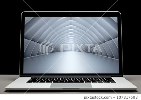 Mockup of beautiful laptop with multicolor background, Generative AI illustration Mockup of beautiful laptop with multicolor background, Generative AI illustration 107817598