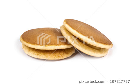 pancakes isolated on a white background pancakes isolated on a white background 107817757