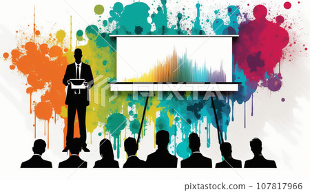 Presentation: Business professionals giving presentations. 107817966