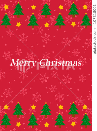 Christmas card Christmas tree and snowflakes Christmas card Christmas tree and snowflakes 107818001