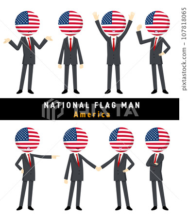 A character set that personifies the American flag 107818065