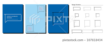 語音氣泡模板文字方塊時尚材質框架變化 107818434