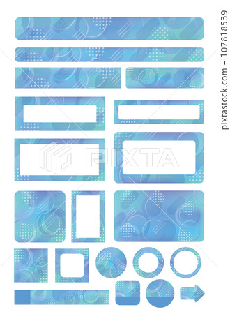 Watercolor style frame label set light blue Watercolor style frame label set light blue 107818539