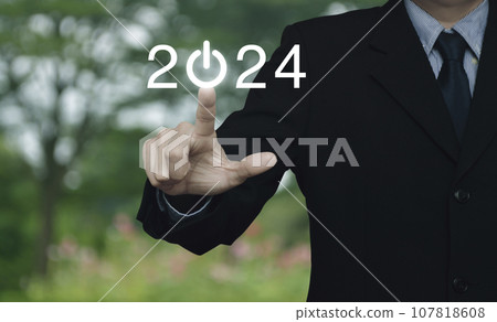 Business happy new year 2024 success concept Business happy new year 2024 success concept 107818608